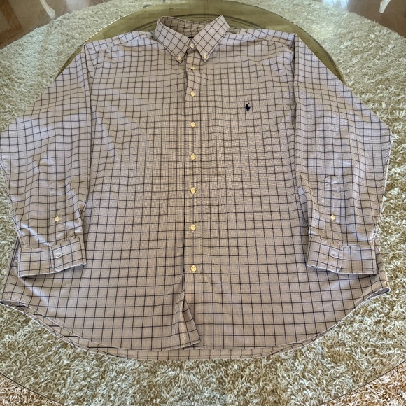 Polo Ralph Lauren 2XB Classic Fit Performance Grey/Blue Plaid Button Down Shirt - Picture 2 of 13